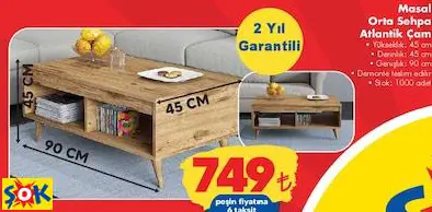 MASAL ORTA SEHPA ATLANTİK ÇAM
